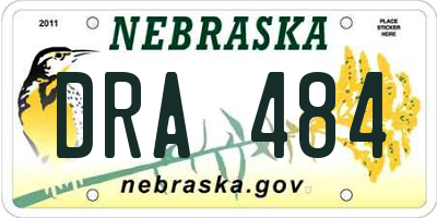 NE license plate DRA484