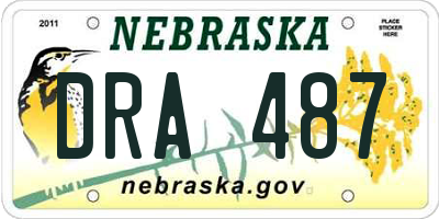 NE license plate DRA487