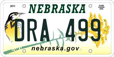 NE license plate DRA499