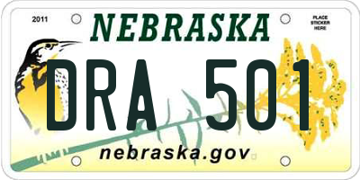 NE license plate DRA501