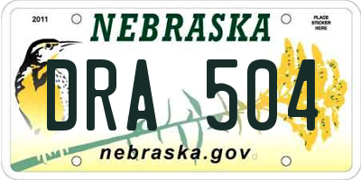 NE license plate DRA504