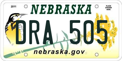 NE license plate DRA505
