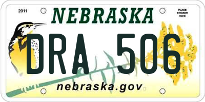 NE license plate DRA506