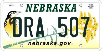 NE license plate DRA507