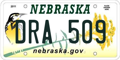 NE license plate DRA509
