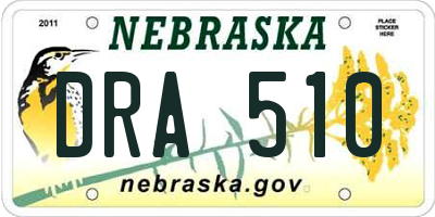 NE license plate DRA510