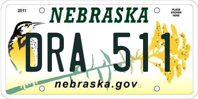 NE license plate DRA511
