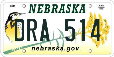 NE license plate DRA514