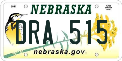 NE license plate DRA515