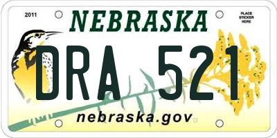 NE license plate DRA521