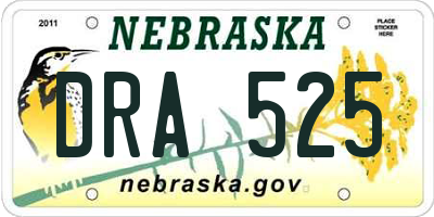 NE license plate DRA525