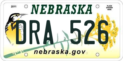 NE license plate DRA526