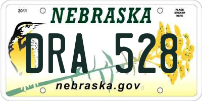 NE license plate DRA528