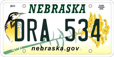 NE license plate DRA534