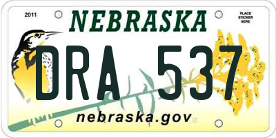 NE license plate DRA537