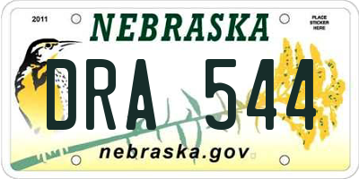 NE license plate DRA544