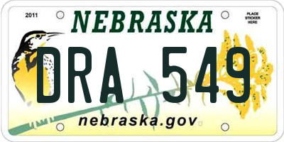 NE license plate DRA549