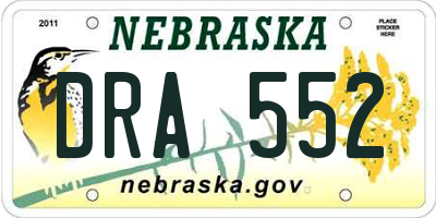 NE license plate DRA552