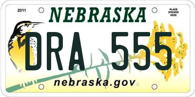 NE license plate DRA555