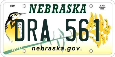 NE license plate DRA561