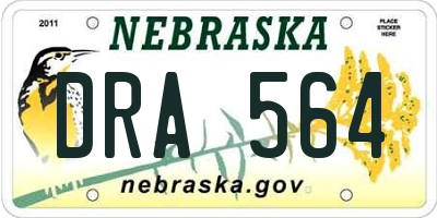 NE license plate DRA564