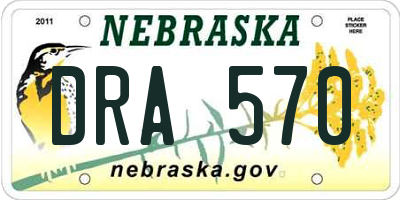 NE license plate DRA570