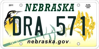 NE license plate DRA571
