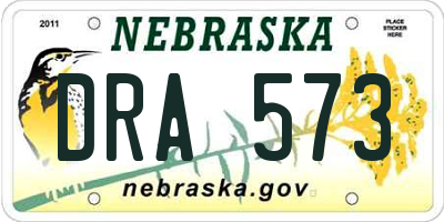 NE license plate DRA573