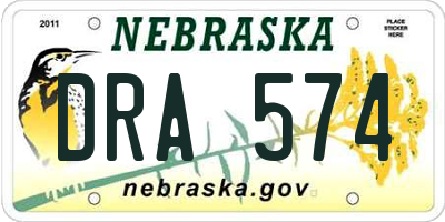 NE license plate DRA574