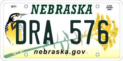 NE license plate DRA576