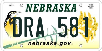 NE license plate DRA581