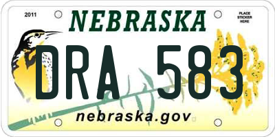 NE license plate DRA583