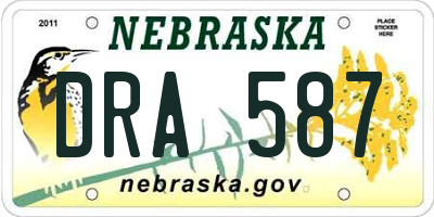 NE license plate DRA587