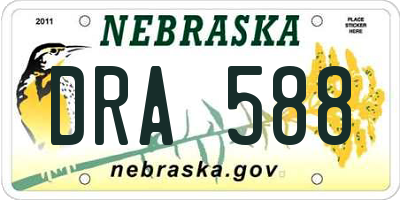 NE license plate DRA588
