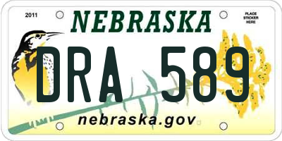 NE license plate DRA589