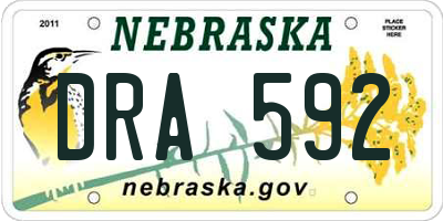 NE license plate DRA592