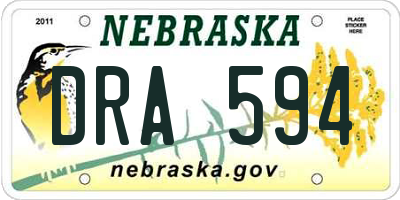 NE license plate DRA594