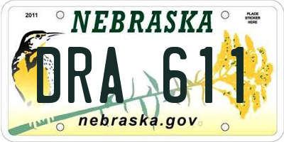NE license plate DRA611
