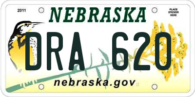 NE license plate DRA620