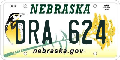 NE license plate DRA624