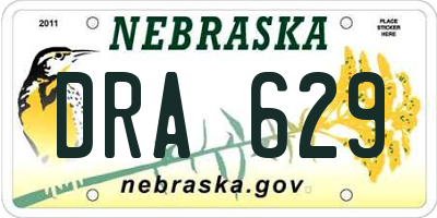 NE license plate DRA629