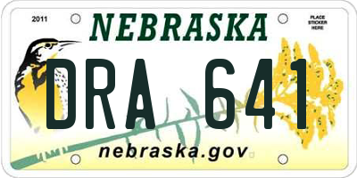 NE license plate DRA641