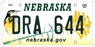 NE license plate DRA644