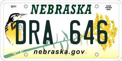 NE license plate DRA646