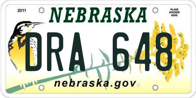 NE license plate DRA648