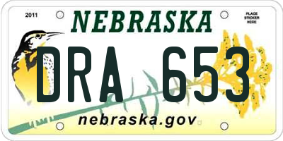 NE license plate DRA653