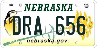 NE license plate DRA656
