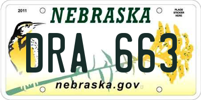 NE license plate DRA663