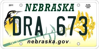 NE license plate DRA673