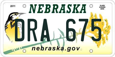 NE license plate DRA675